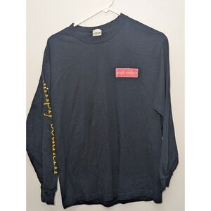 Simply Southern Long Sleeve Women Medium Blue Pink Gold Elephant Floral